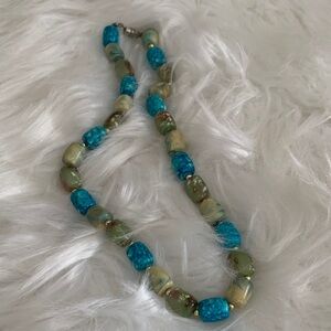 Vintage Boho Turquoise Beaded Necklace